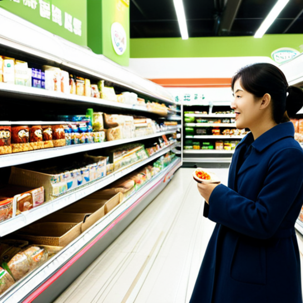 룩셈부르크에서 한국인 숙소 찾기 - Multicultural Grocery Shopping**

"A brightly lit aisle in a modern grocery store, featuring shelves...