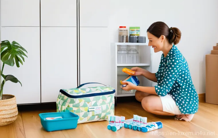 룩셈부르크 응급상황 대처법 - **Prompt:** A clean, modern car with a flat tire is safely pulled over to the side of a well-maintai...