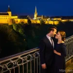 Home 9 룩셈부르크 야경 명소 - **A Romantic Evening Stroll on Chemin de la Corniche, Luxembourg City.**
A high-definition, cine...